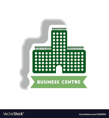 Stylish icon in paper sticker style building vector image