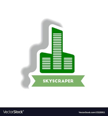 Stylish icon in paper sticker style building vector image
