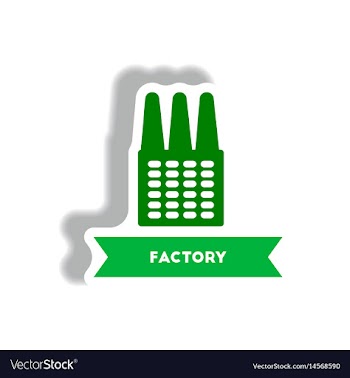 Stylish icon in paper sticker style building vector image