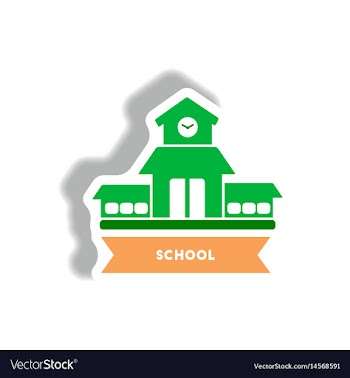 Stylish icon in paper sticker style building vector image