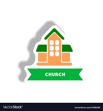 Stylish icon in paper sticker style building vector image
