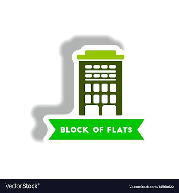 Stylish icon in paper sticker style building vector image
