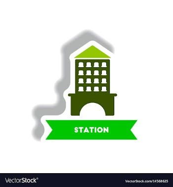 Stylish icon in paper sticker style building vector image