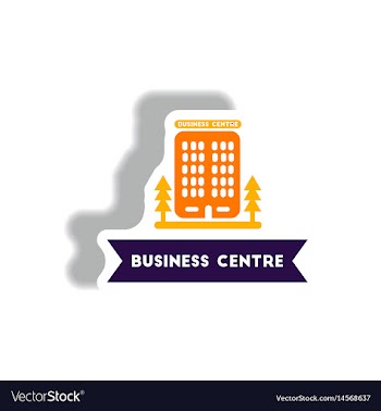 Stylish icon in paper sticker style building vector image