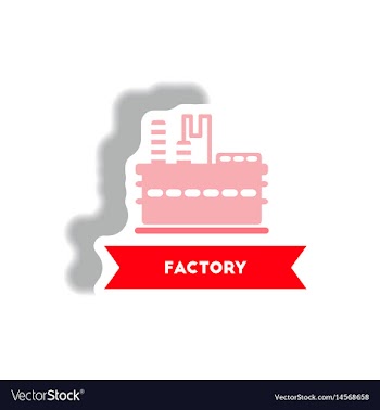 Stylish icon in paper sticker style building vector image