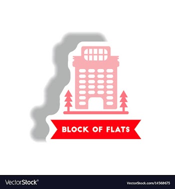 Stylish icon in paper sticker style building vector image