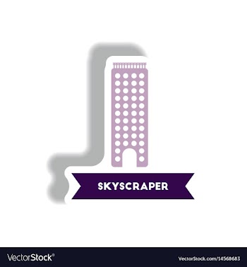 Stylish icon in paper sticker style building vector image
