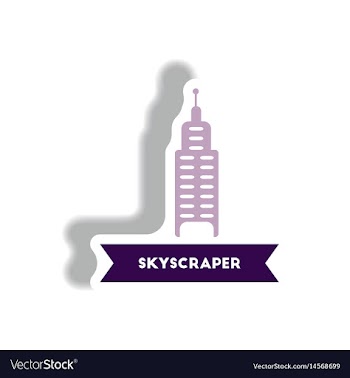 Stylish icon in paper sticker style building vector image