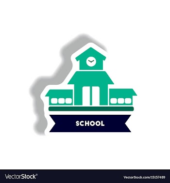 Stylish icon in paper sticker style building vector image