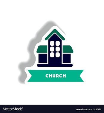 Stylish icon in paper sticker style building vector image