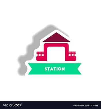 Stylish icon in paper sticker style building vector image