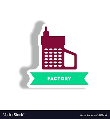 Stylish icon in paper sticker style building vector image