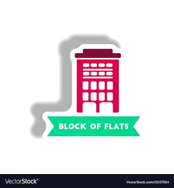 Stylish icon in paper sticker style building vector image