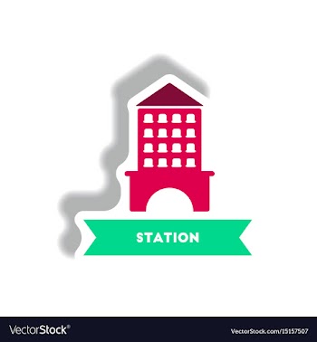 Stylish icon in paper sticker style building vector image