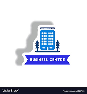 Stylish icon in paper sticker style building vector image