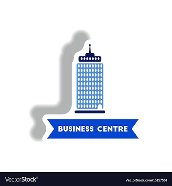 Stylish icon in paper sticker style building vector image