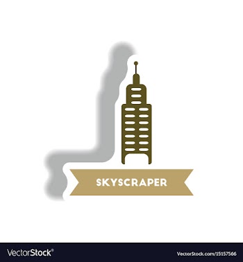 Stylish icon in paper sticker style building vector image