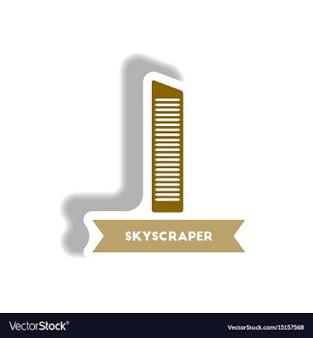 Stylish icon in paper sticker style building vector image