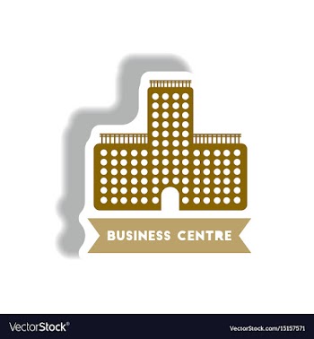 Stylish icon in paper sticker style building vector image