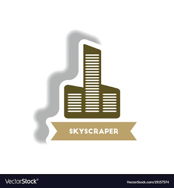 Stylish icon in paper sticker style building vector image