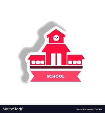 Stylish icon in paper sticker style building vector image
