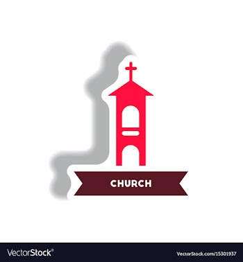 Stylish icon in paper sticker style building vector image