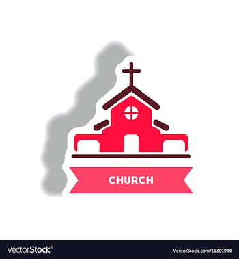 Stylish icon in paper sticker style building vector image