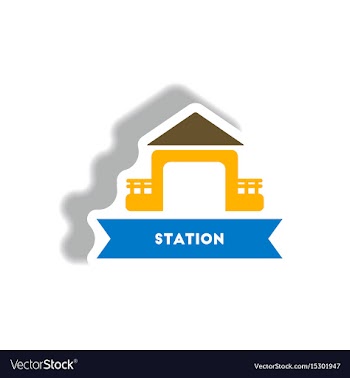 Stylish icon in paper sticker style building vector image
