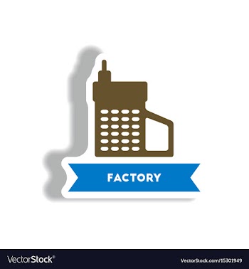 Stylish icon in paper sticker style building vector image