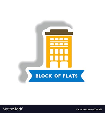 Stylish icon in paper sticker style building vector image
