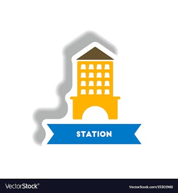 Stylish icon in paper sticker style building vector image