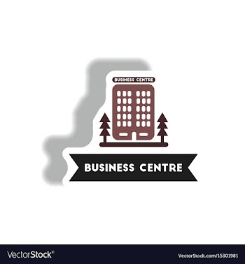 Stylish icon in paper sticker style building vector image
