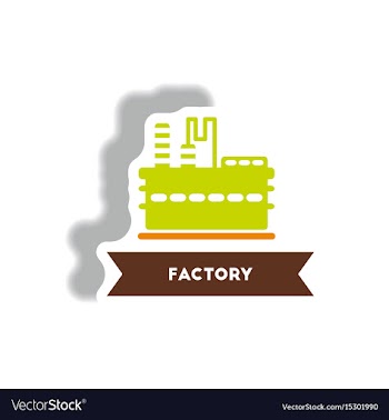 Stylish icon in paper sticker style building vector image