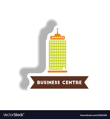 Stylish icon in paper sticker style building vector image