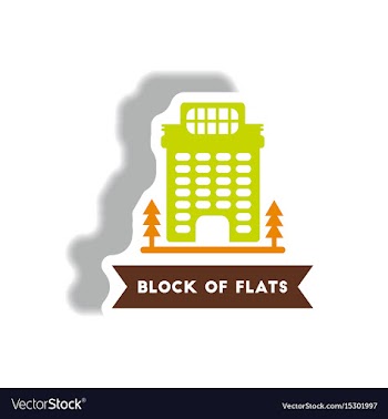 Stylish icon in paper sticker style building vector image