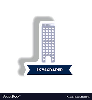 Stylish icon in paper sticker style building vector image