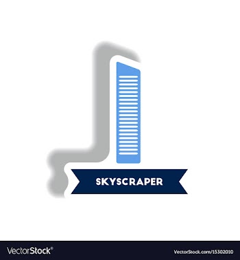 Stylish icon in paper sticker style building vector image