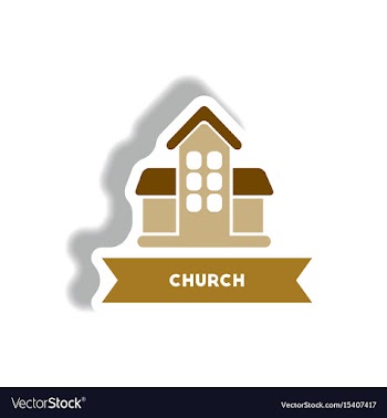Stylish icon in paper sticker style building vector image