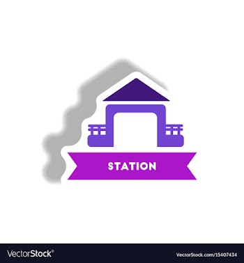 Stylish icon in paper sticker style building vector image