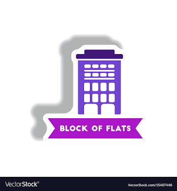 Stylish icon in paper sticker style building vector image