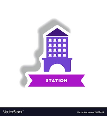 Stylish icon in paper sticker style building vector image