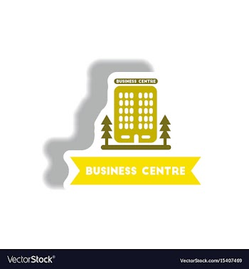 Stylish icon in paper sticker style building vector image