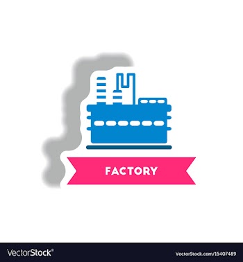 Stylish icon in paper sticker style building vector image