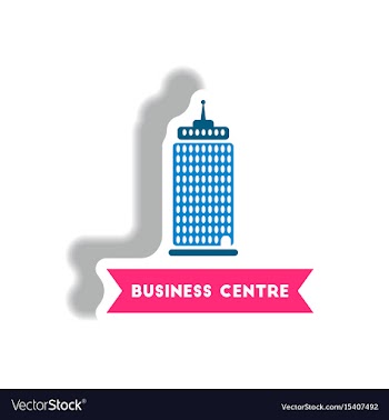 Stylish icon in paper sticker style building vector image