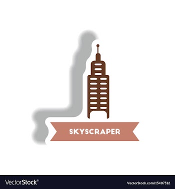 Stylish icon in paper sticker style building vector image