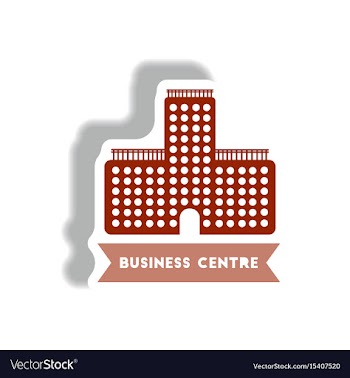 Stylish icon in paper sticker style building vector image