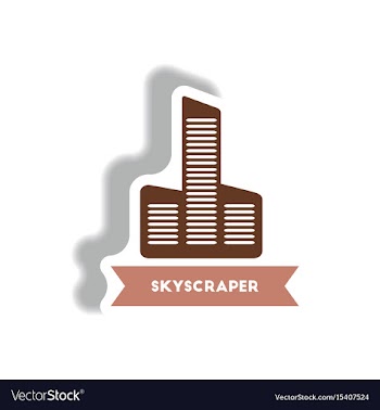 Stylish icon in paper sticker style building vector image