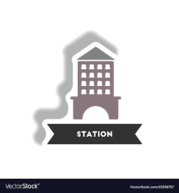 Stylish icon in paper sticker style building vector image