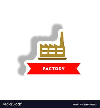 Stylish icon in paper sticker style building vector image