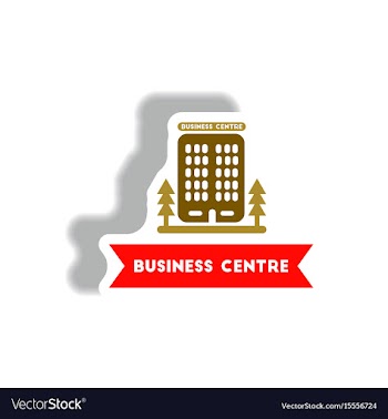Stylish icon in paper sticker style building vector image